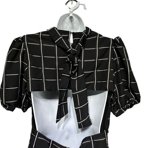 Sister Jane Ghospell Outake Check Black Open Back Midi Dress Size S - Picture 5 of 8